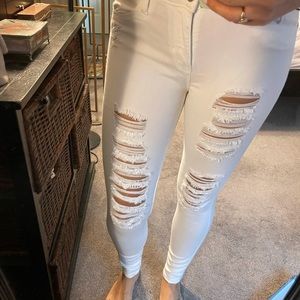 Just black skinny white ripped jeans